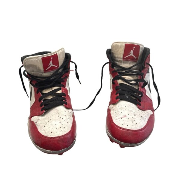 Nike Air Jordan 1 TD Retro Football Cleats Red/White/Black Size 11 Mens Shoes - Picture 2 of 9